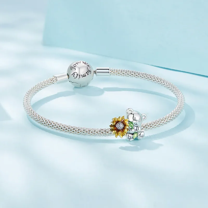 (imagine pentru) Charm Pandora în stilul floarea-soarelui și urs - SCC2560 - Vizualizare 5