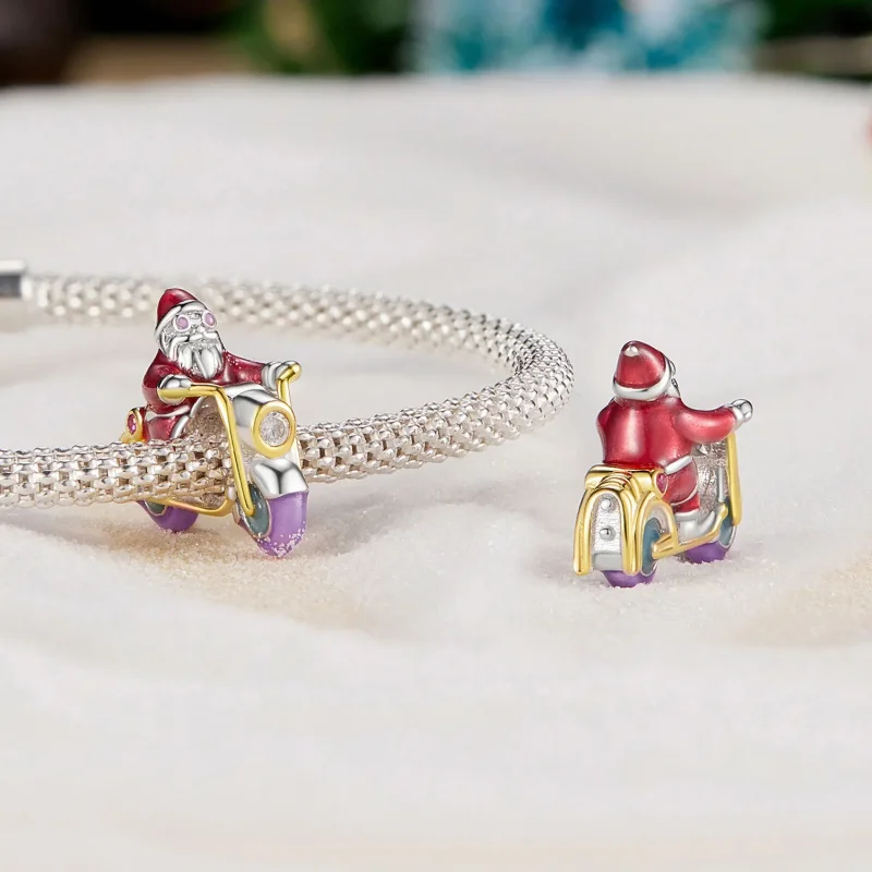 (imagine pentru) Charm Pandora Stil Luminos Moș Crăciun Este Aici - SCC2645 - Vizualizare 4