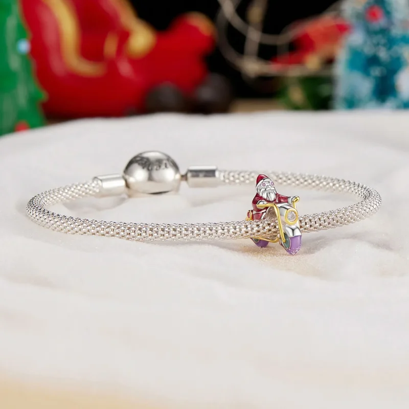 (imagine pentru) Charm Pandora Stil Luminos Moș Crăciun Este Aici - SCC2645 - Vizualizare 5