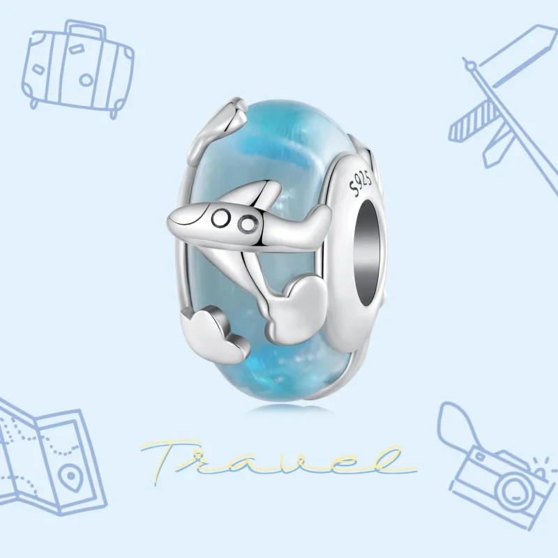 (imagine pentru) Charm zburător în stil Pandora cu design aerian - SCC2482 - Vizualizare 3