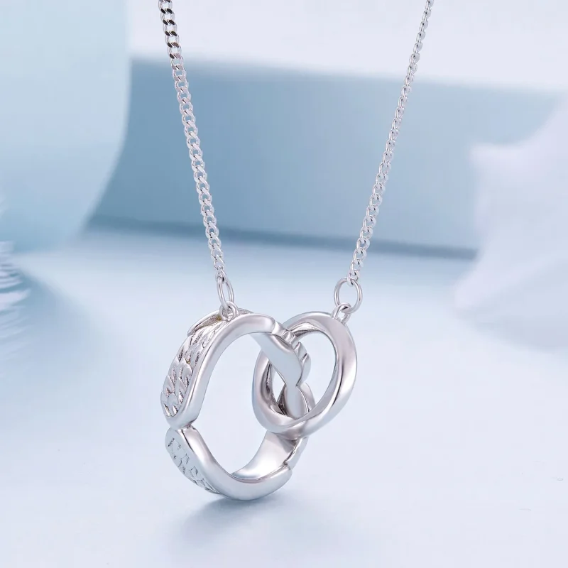(imagine pentru) Colier cu două inele Mobius de stil Pandora - BSN362 - Vizualizare 2