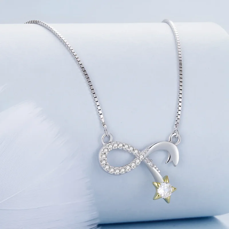 (imagine pentru) Colier cu simbolul infinitului de stil Pandora - BSN351 - Vizualizare 2