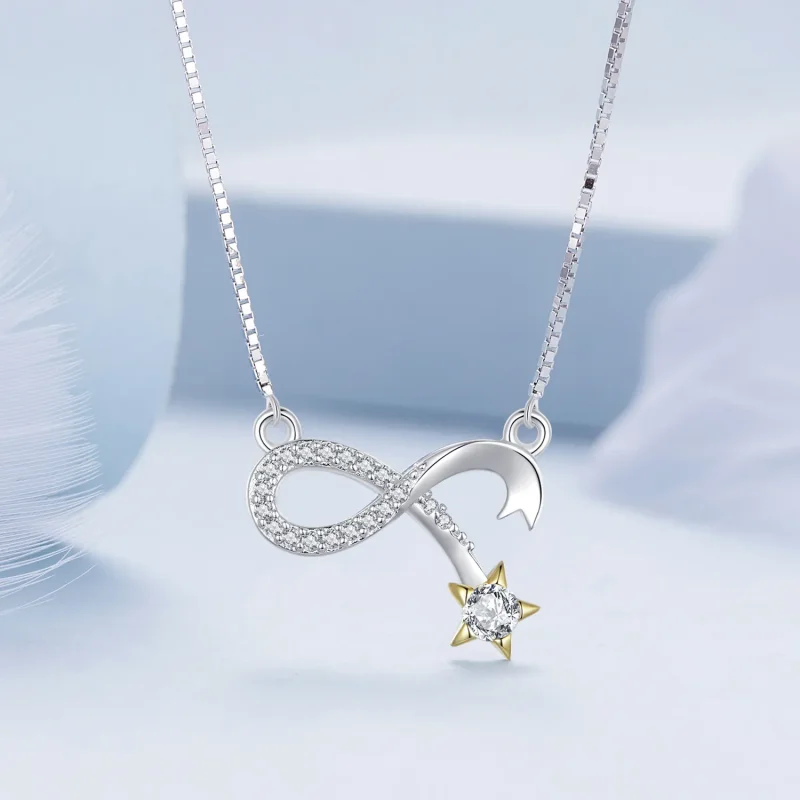 (imagine pentru) Colier cu simbolul infinitului de stil Pandora - BSN351 - Vizualizare 3