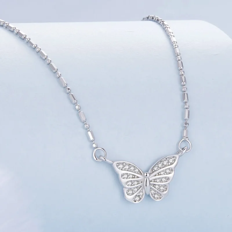 (imagine pentru) Colier inteligent în stil Pandora cu fluture - BSN352 - Vizualizare 2