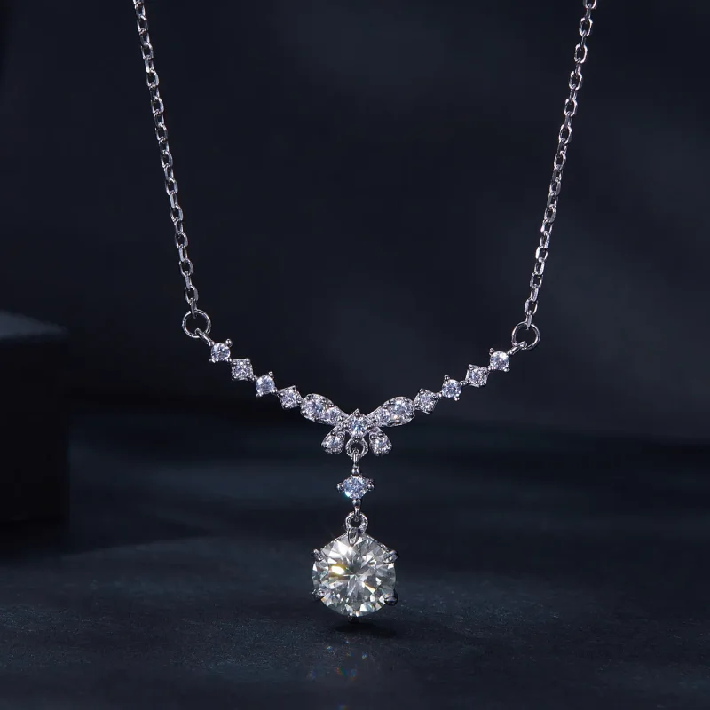 (imagine pentru) Colier Moissanite în stilul Pandora (Un certificat) - MSN020 - Vizualizare 3