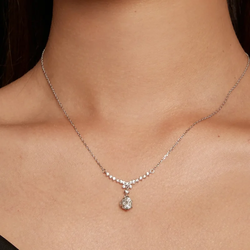 (imagine pentru) Colier Moissanite în stilul Pandora (Un certificat) - MSN020 - Vizualizare 6