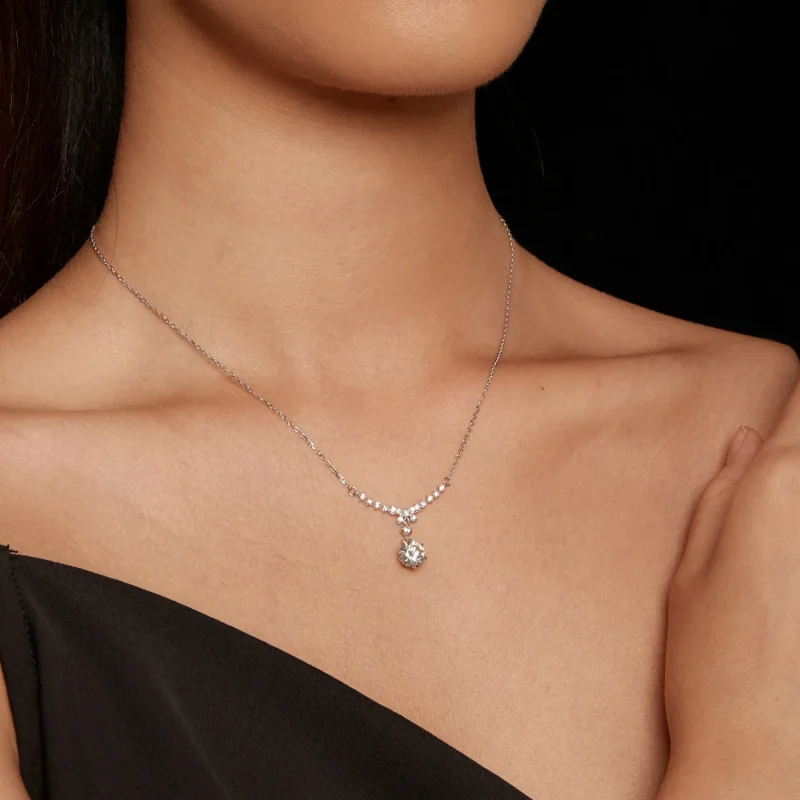 (imagine pentru) Colier Moissanite în stilul Pandora (Un certificat) - MSN020 - Vizualizare 7
