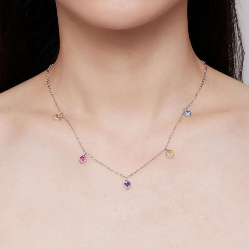 (imagine pentru) Colier în stil Pandora cu inimă colorată - BSN320 - Vizualizare 6
