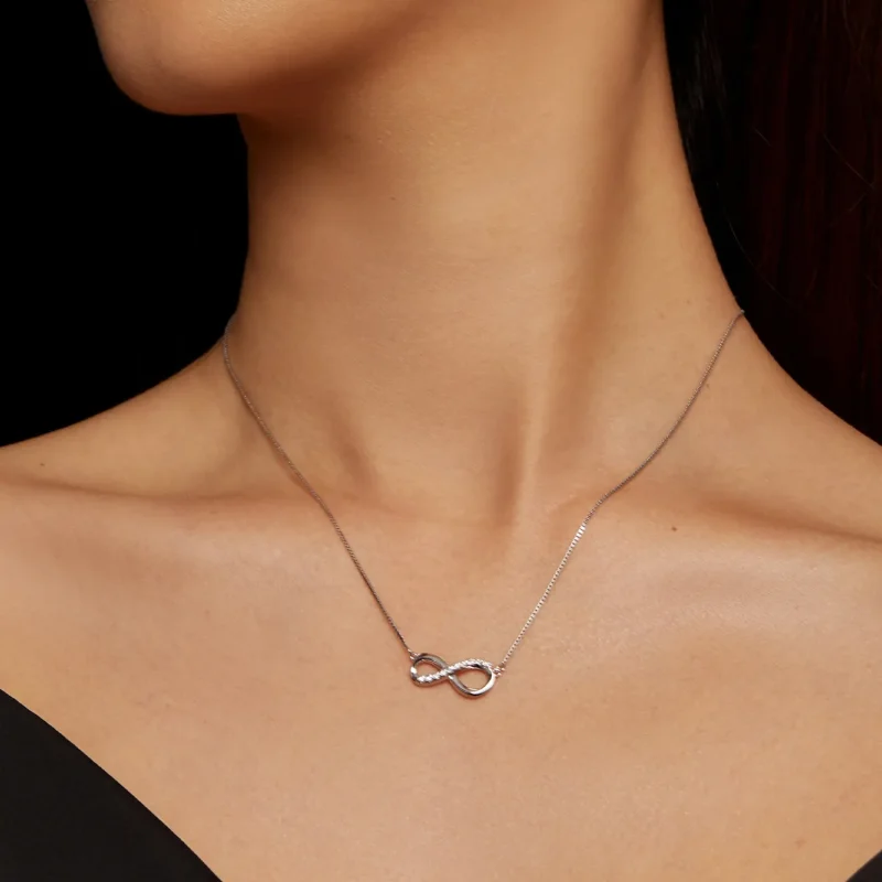 (imagine pentru) Colier în stil Pandora cu model de bandă Möbius (Un certificat) - MSN018 - Vizualizare 5