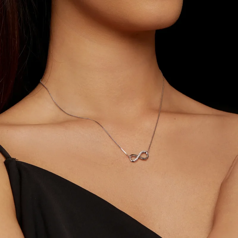 (imagine pentru) Colier în stil Pandora cu model de bandă Möbius (Un certificat) - MSN018 - Vizualizare 6