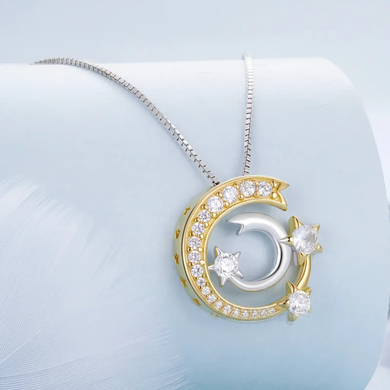 (imagine pentru) Colier în stil Pandora cu model de meteorit - BSN350 - Vizualizare 2