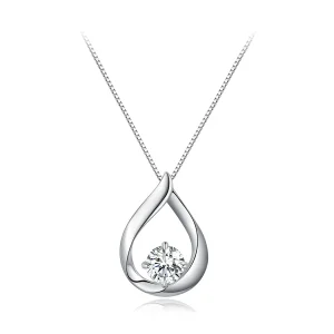 (imagine pentru) Colier în stil Pandora Water Drop Moissanite (Un certificat) - MSN015