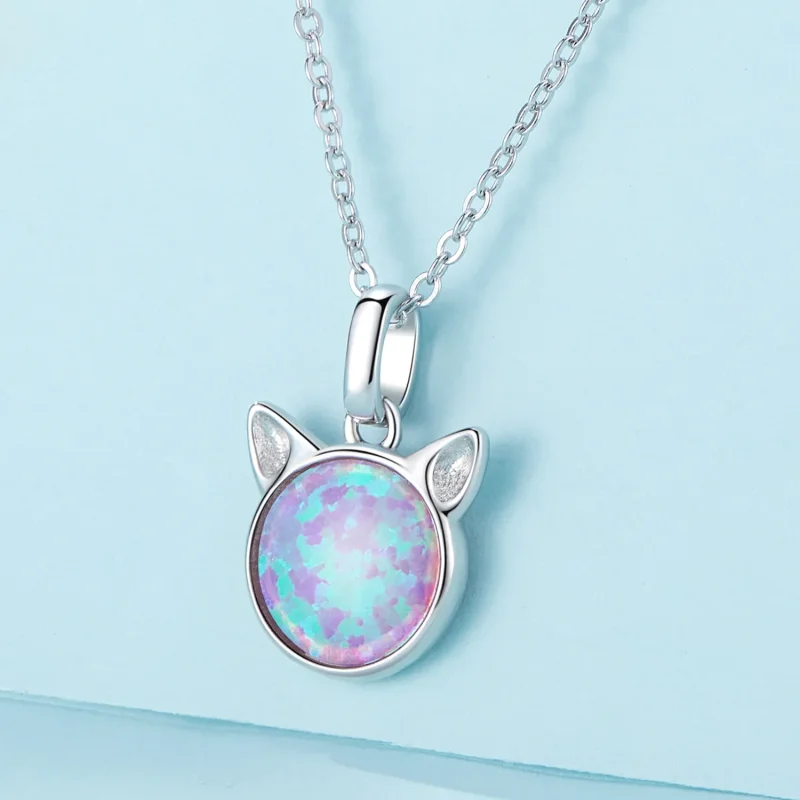 (imagine pentru) Colier Opal în stil Pandora cu model de pisică - SCN496 - Vizualizare 2