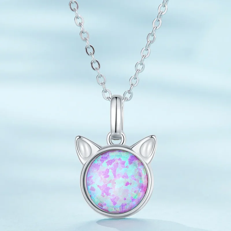 (imagine pentru) Colier Opal în stil Pandora cu model de pisică - SCN496 - Vizualizare 3