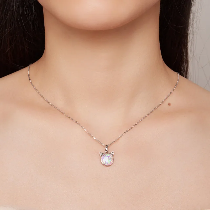 (imagine pentru) Colier Opal în stil Pandora cu model de pisică - SCN496 - Vizualizare 6