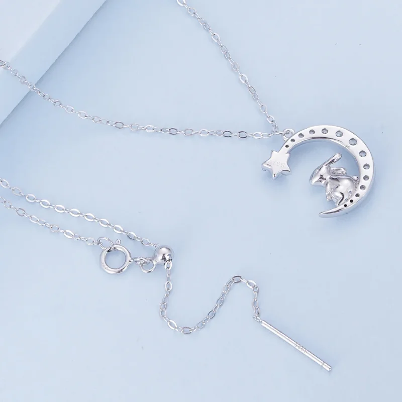 (imagine pentru) Colier Pandora Style cu iepure în formă de lună - BSN302 - Vizualizare 4