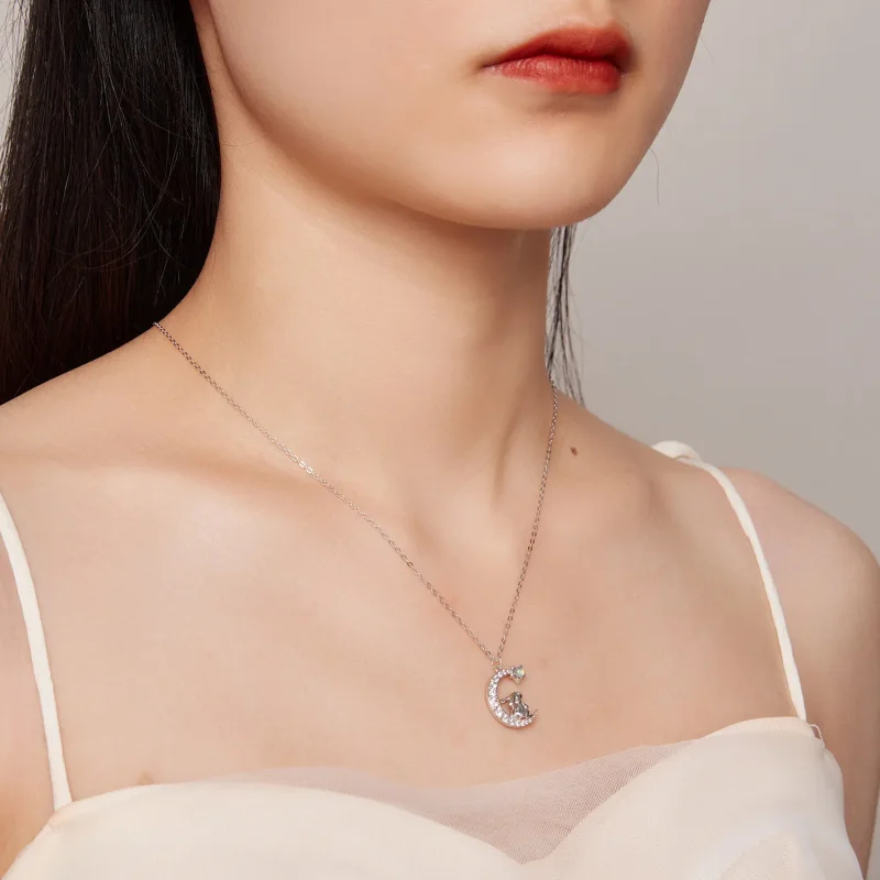 (imagine pentru) Colier Pandora Style cu iepure în formă de lună - BSN302 - Vizualizare 6
