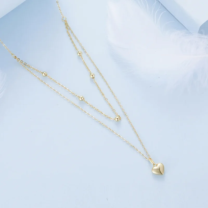 (imagine pentru) Colier Pandora Style cu inimă aurie și mărgele - BSN168-B - Vizualizare 3