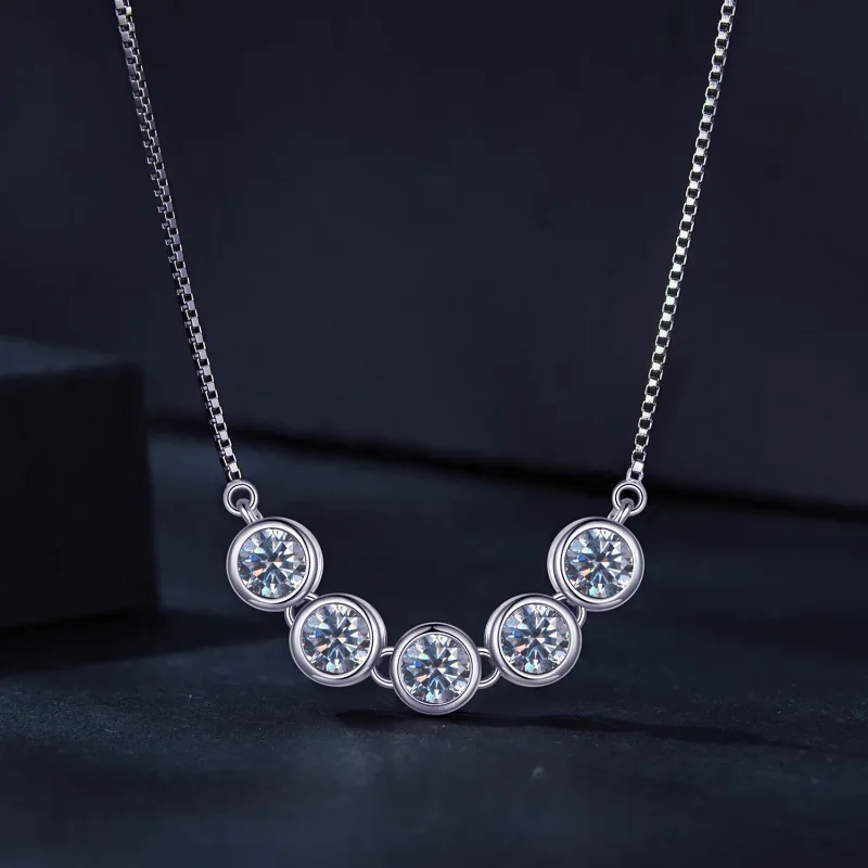 (imagine pentru) Colier Pandora Style cu Moissanite de 0.3Ct (Un Certificat) - MSN022 - Vizualizare 3