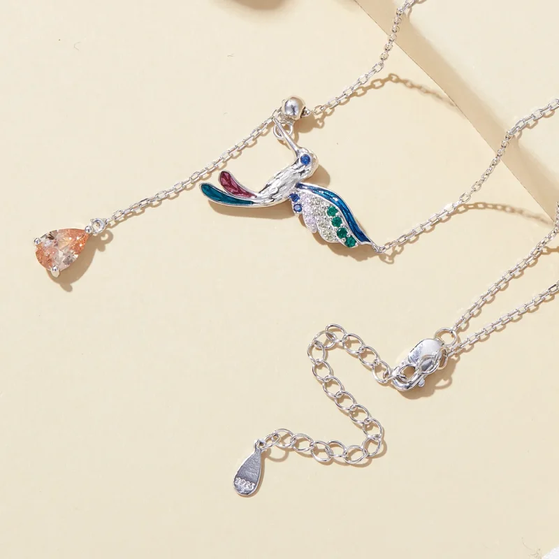 (imagine pentru) Colier Pandora Style cu pasăre colibri - BSN305 - Vizualizare 4