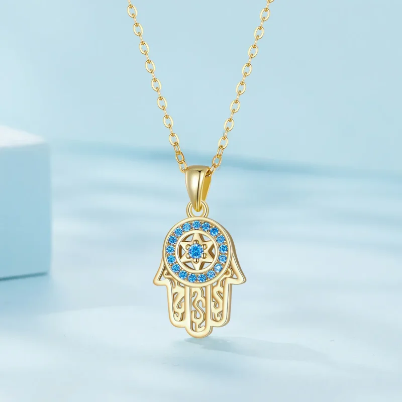 (imagine pentru) Colier Pandora Style cu talismanul Fatimei de aur - SCN264-B - Vizualizare 2