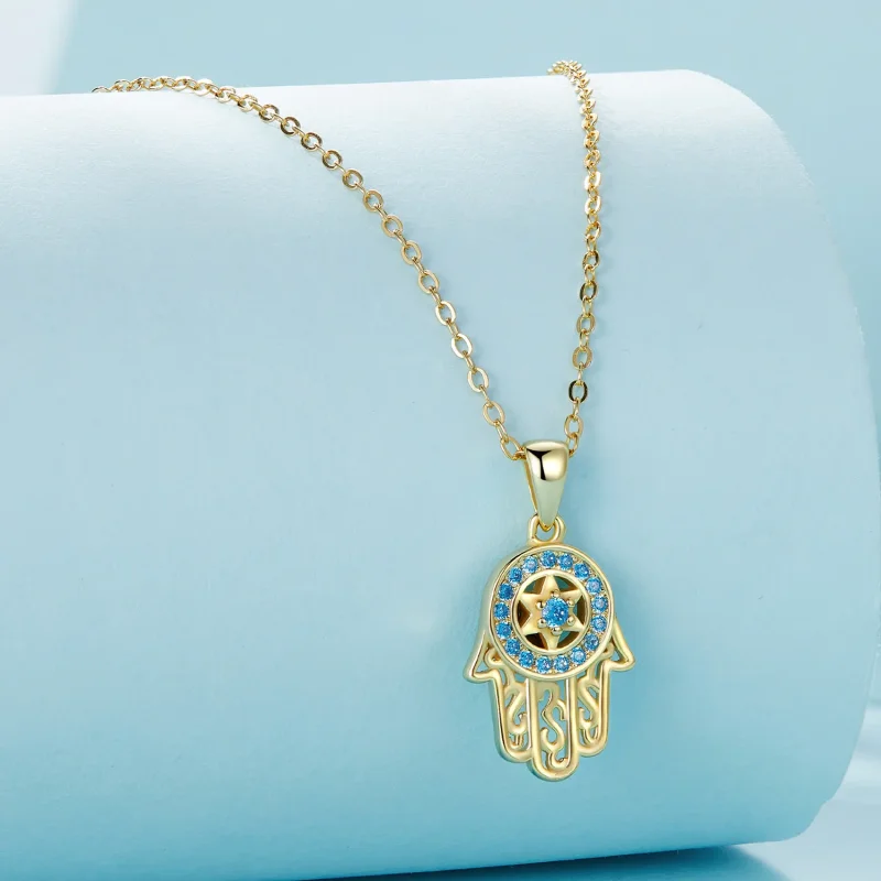 (imagine pentru) Colier Pandora Style cu talismanul Fatimei de aur - SCN264-B - Vizualizare 3