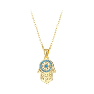 (imagine pentru) Colier Pandora Style cu talismanul Fatimei de aur - SCN264-B