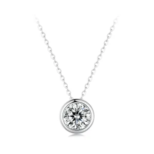 (imagine pentru) Colier Pandora Style cu un diamant Moissanite de 1 ct (Un Certificat) - MSN021