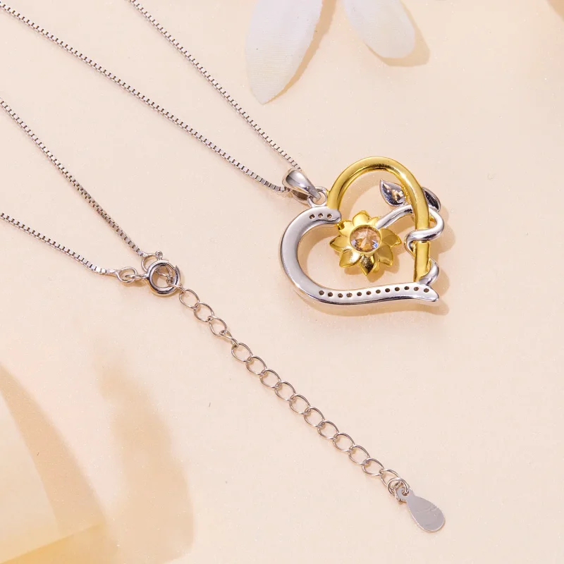 (imagine pentru) Colier Pandora Style Love cu Moissanite (Un certificat) - MSN012 - Vizualizare 5