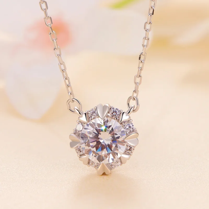 (imagine pentru) Colier Pandora Style Moissanite Exquisite (Un certificat) - MSN011 - Vizualizare 2