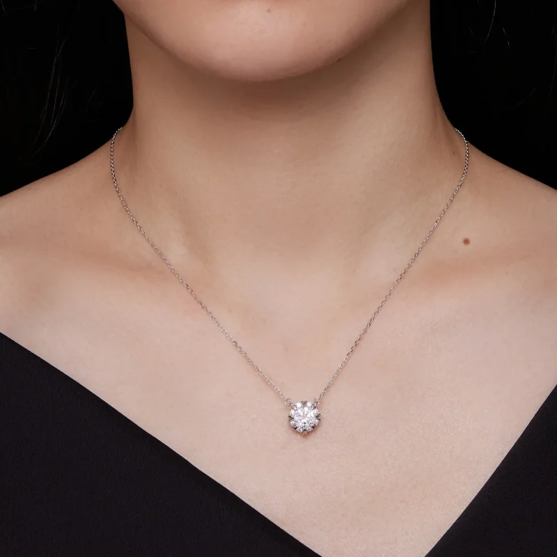 (imagine pentru) Colier Pandora Style Moissanite Exquisite (Un certificat) - MSN011 - Vizualizare 6