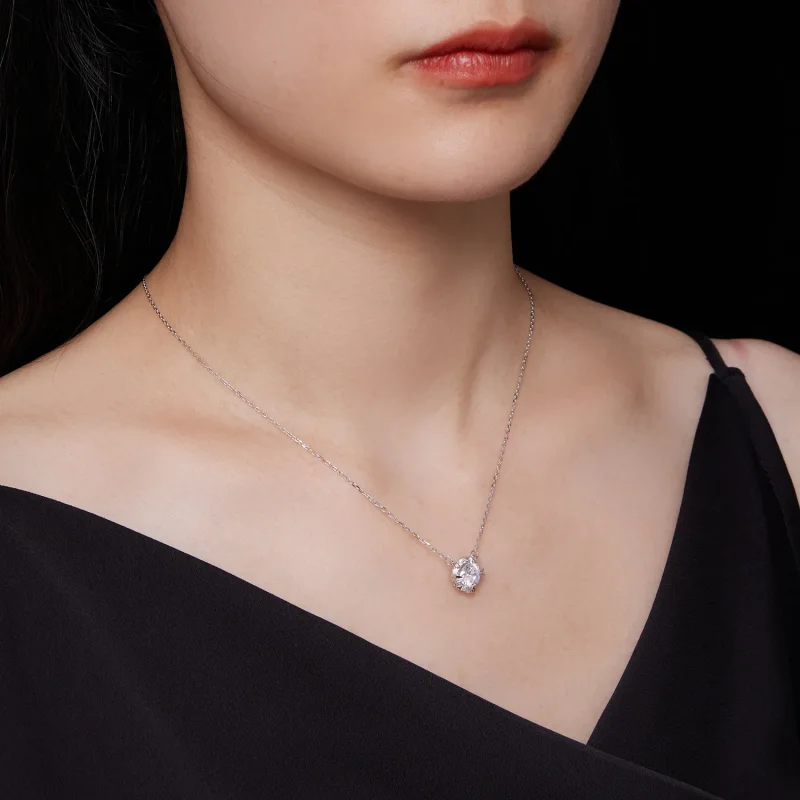 (imagine pentru) Colier Pandora Style Moissanite Exquisite (Un certificat) - MSN011 - Vizualizare 8
