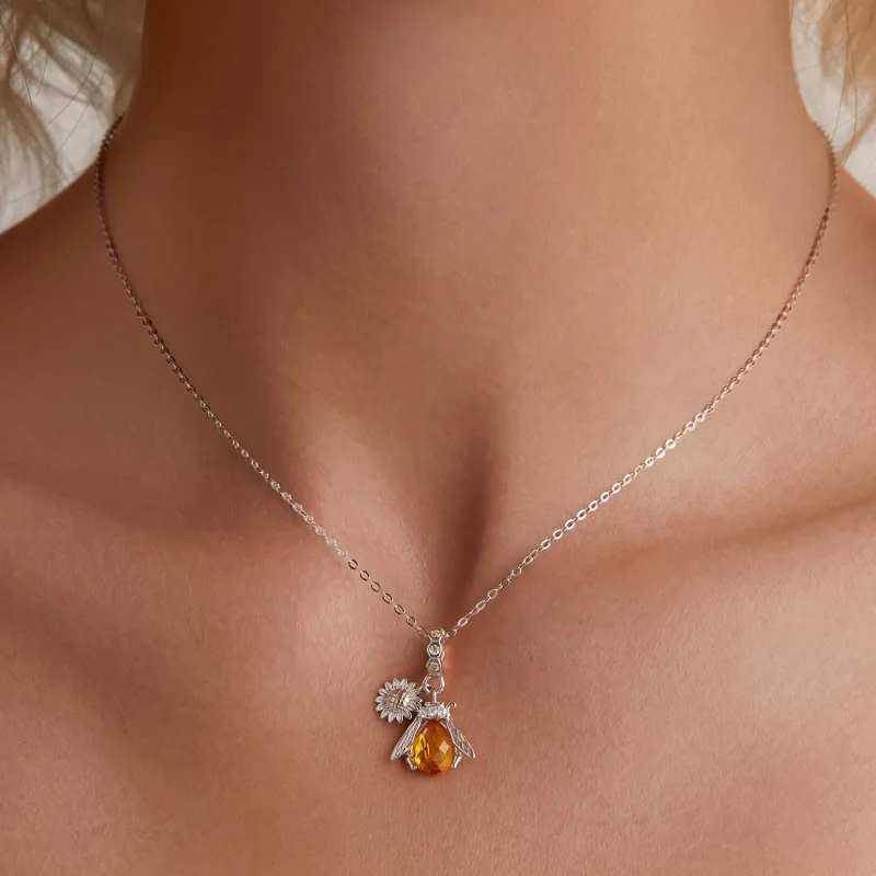 (imagine pentru) Colier stil Pandora cu floare de margareta și albinuță - BSN356 - Vizualizare 5