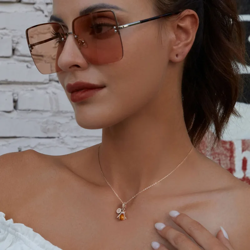 (imagine pentru) Colier stil Pandora cu floare de margareta și albinuță - BSN356 - Vizualizare 6