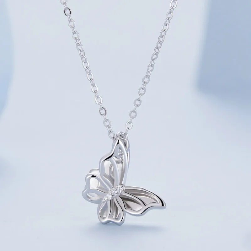 (imagine pentru) Colier stil Pandora cu fluture - BSN321 - Vizualizare 3