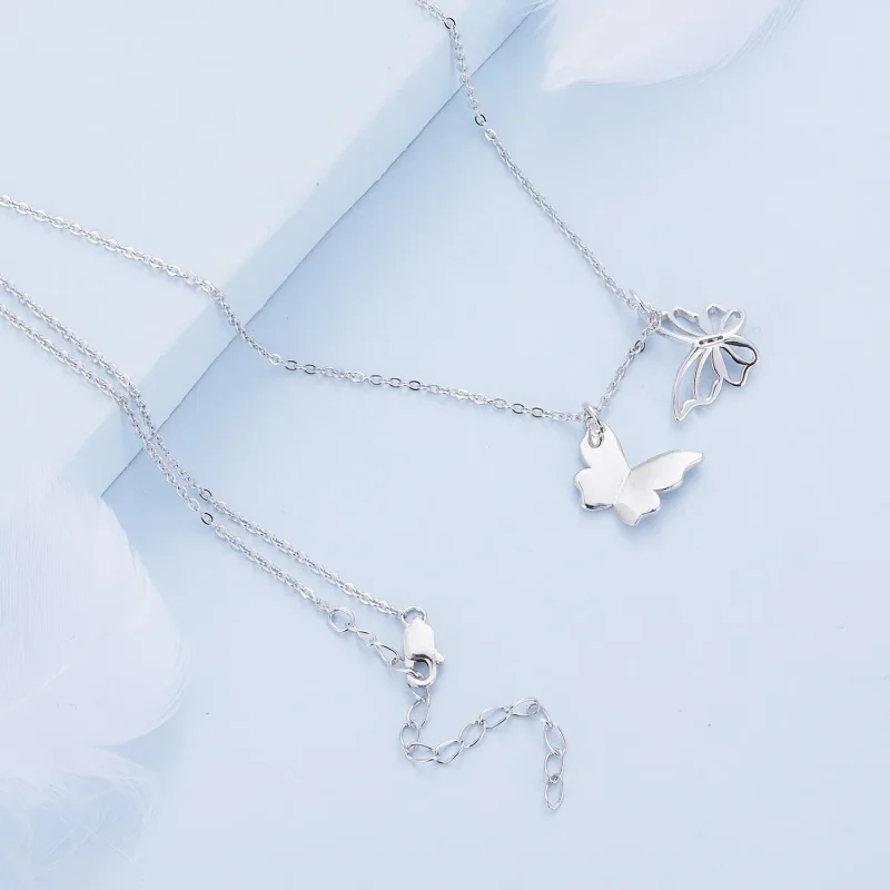 (imagine pentru) Colier stil Pandora cu fluture - BSN321 - Vizualizare 4