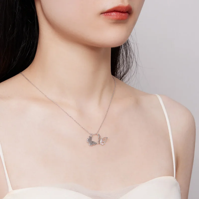 (imagine pentru) Colier stil Pandora cu fluture - BSN321 - Vizualizare 7
