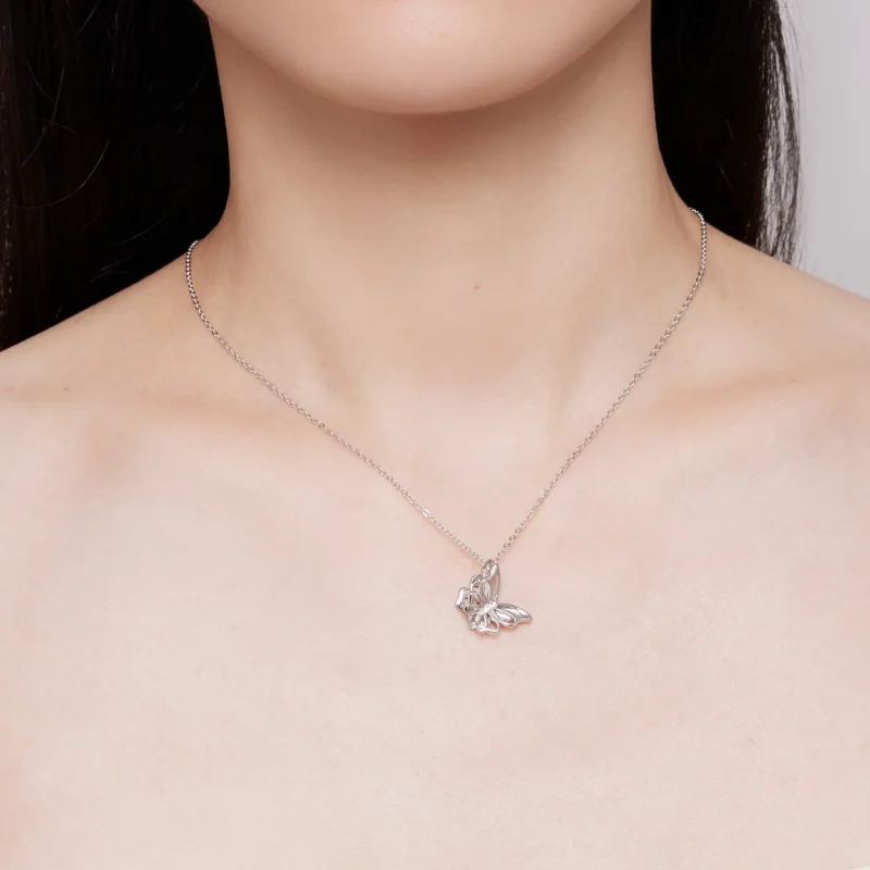 (imagine pentru) Colier stil Pandora cu fluture - BSN321 - Vizualizare 8