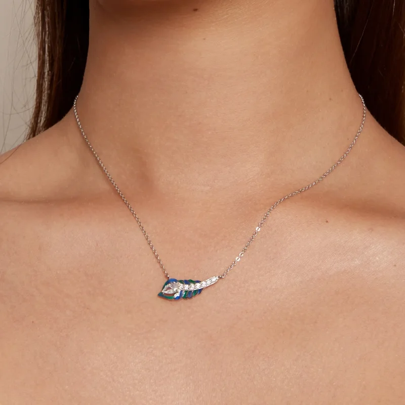 (imagine pentru) Colier stil Pandora cu pene - BSN346 - Vizualizare 5