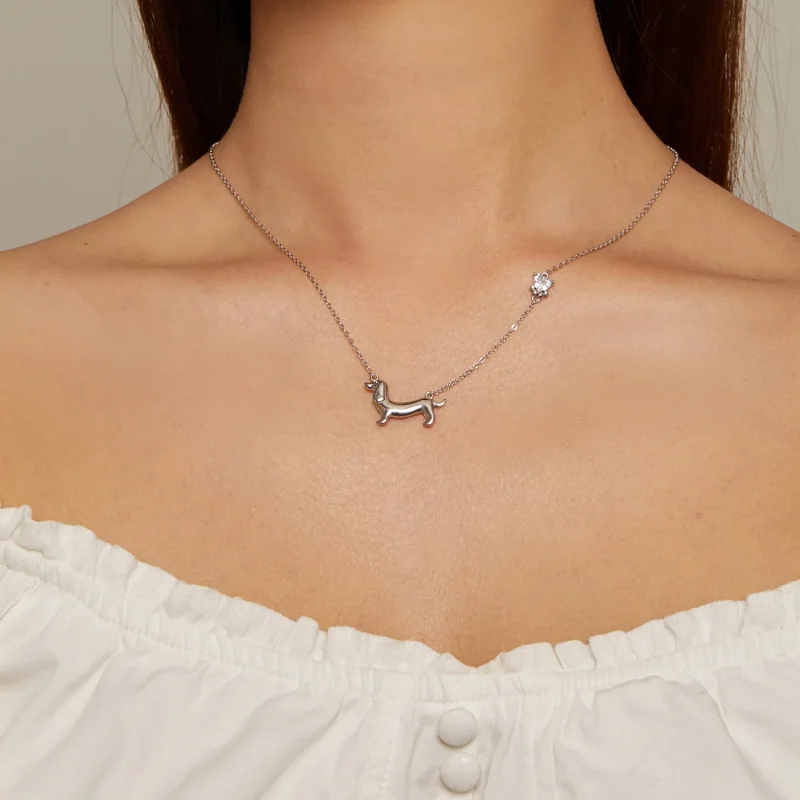 (imagine pentru) Colier stil Pandora cu un câine Teckel - SCN501 - Vizualizare 4