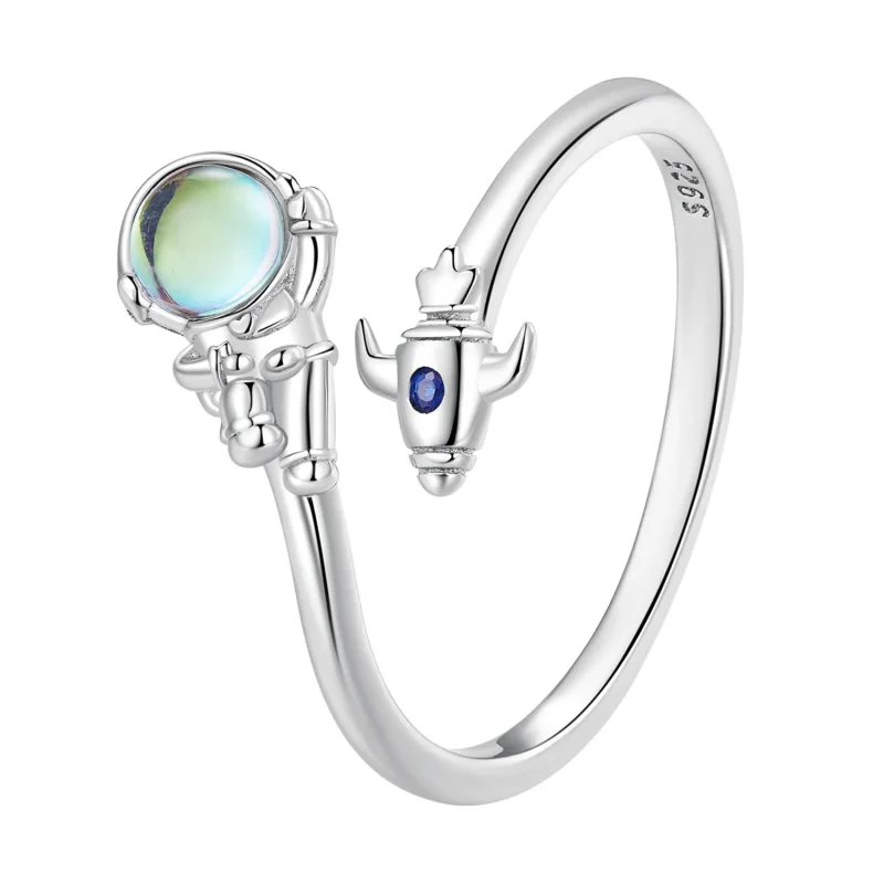 (imagine pentru) Inel cu design de astronaut și navetă spațială în stilul Pandora - SCR920