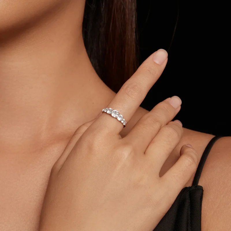 (imagine pentru) Inel cu strălucire de tip Pandora cu Moissanite (Un certificat) - MSR037 - Vizualizare 4