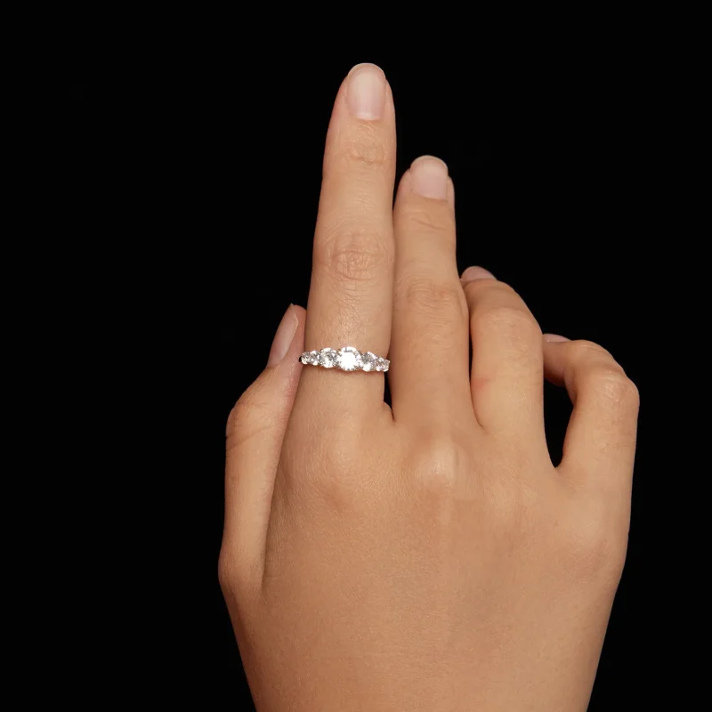 (imagine pentru) Inel cu strălucire de tip Pandora cu Moissanite (Un certificat) - MSR037 - Vizualizare 5
