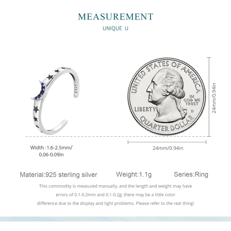 (imagine pentru) Inel de cuplu Pandora Style cu Soare, Lună și Stele - BSR490-E - Vizualizare 2