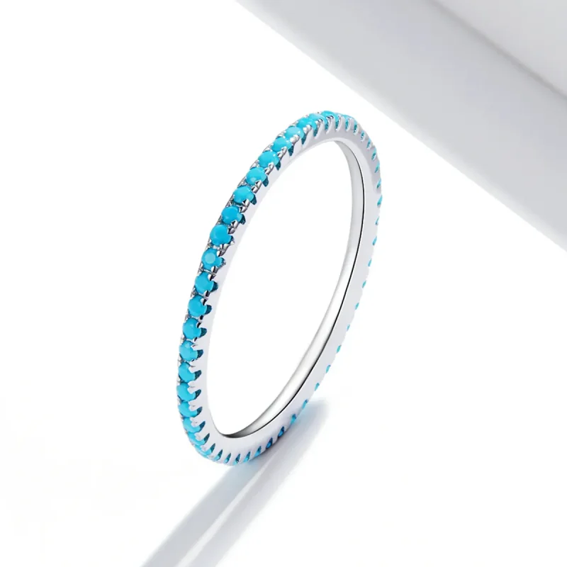 (imagine pentru) Inel de moda stil Pandora albastru cu elf - SCR066-BU - Vizualizare 2