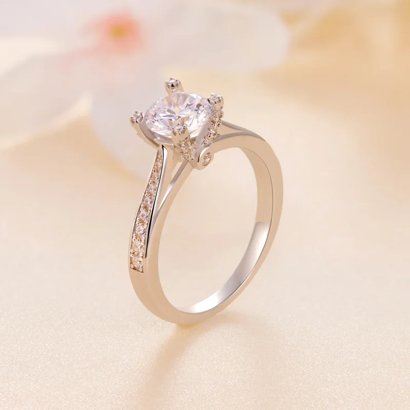 (imagine pentru) Inel de nuntă Moissanite Pandora Style Exquisite - MSR026 - Vizualizare 2
