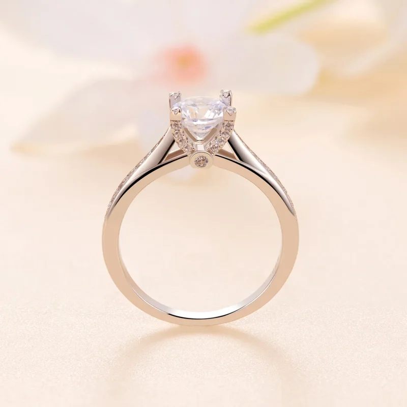 (imagine pentru) Inel de nuntă Moissanite Pandora Style Exquisite - MSR026 - Vizualizare 4