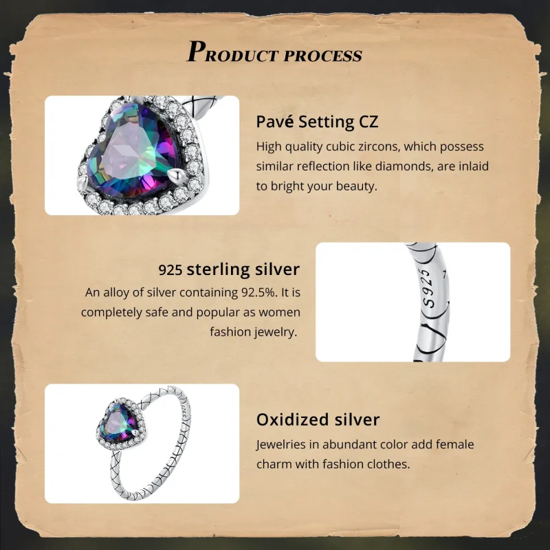 (imagine pentru) Inel de stil Pandora cu inimă retro - BSR481 - Vizualizare 4