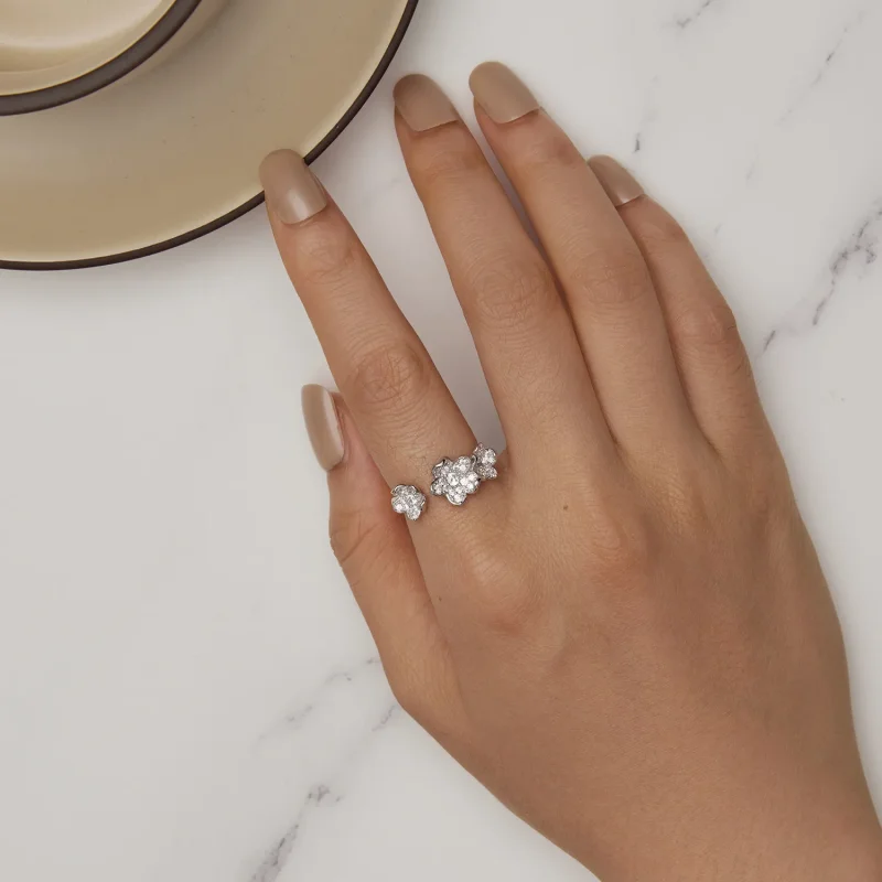(imagine pentru) Inel de stil Pandora plin cu flori - BSR447 - Vizualizare 5
