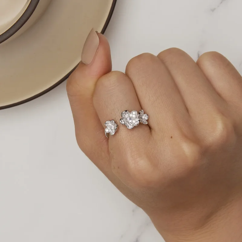 (imagine pentru) Inel de stil Pandora plin cu flori - BSR447 - Vizualizare 6